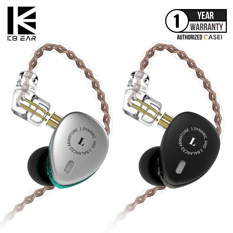 KBEAR KB06 2BA + 1DD Hybrid IEM Earphone with Detachable Mic Cable