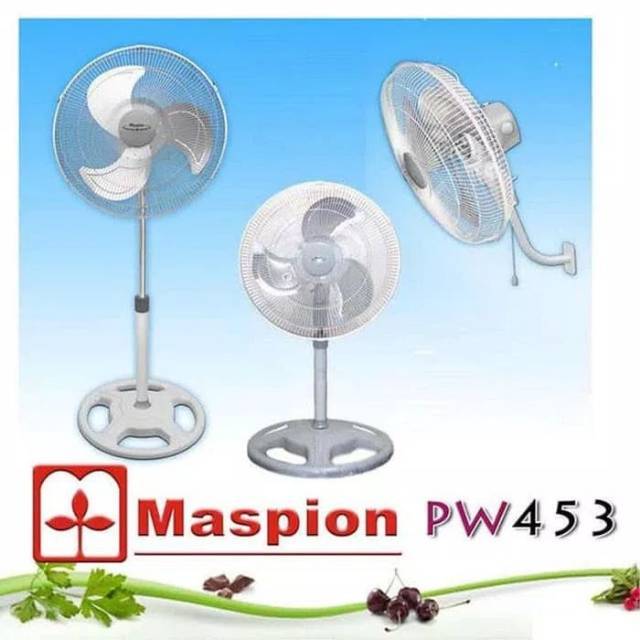 Kipas angin Maspion/Power Fan 3in1 berdiri/duduk/dinding Besi 18inc