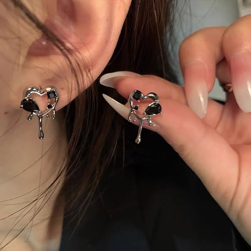 Anting Sterling Silver 925 Bentuk Hati Gaya Korea Untuk Wanita