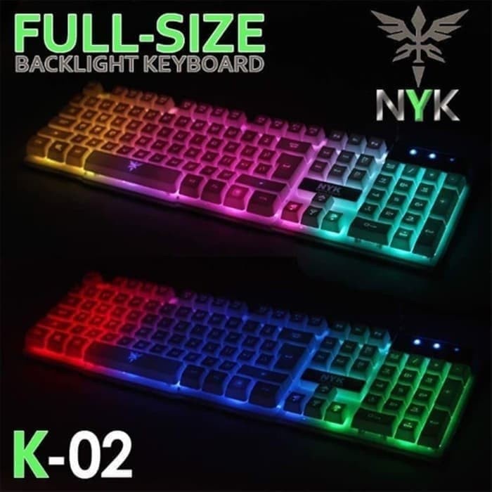 NYK K-02|K02 Sacred Keyboard GAMING Full Size Rainbow Back Light