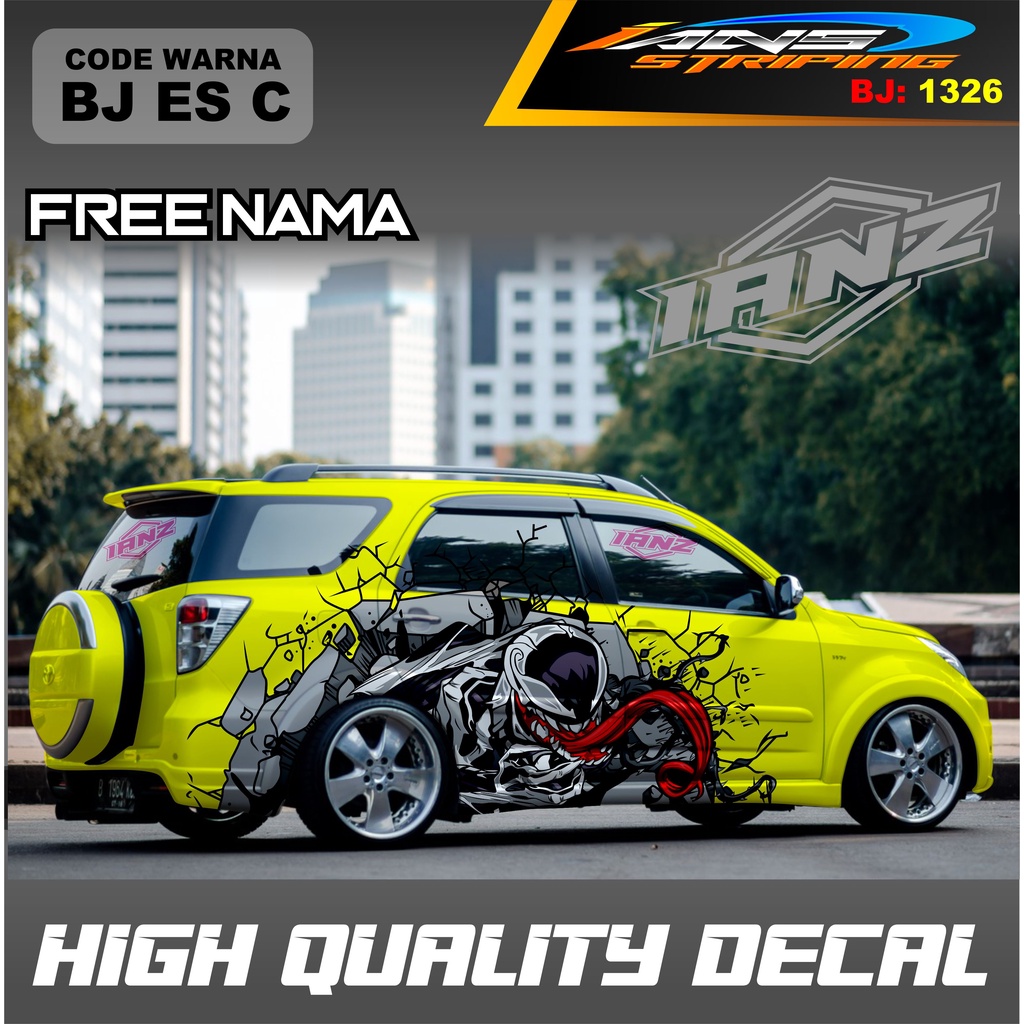 DECAL STIKER MOBIL TERIOS AVANZA INNOVA / STICKER VARIASI MOBIL VENOM / DECAL STIKER MOBIL