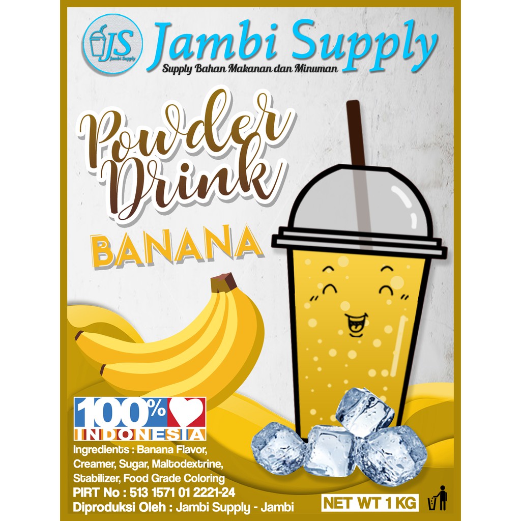 

POWDER DRINK BANANA MINUMAN BUBUK RASA BANANA 1KG