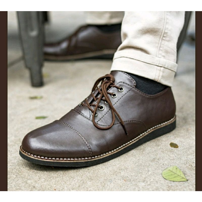 OXFORD JUMBO Sepatu Pantofel Pria 44-48 Kulit Sepatu Kerja Kantoran Pesta Size JUMBO Brown, 47