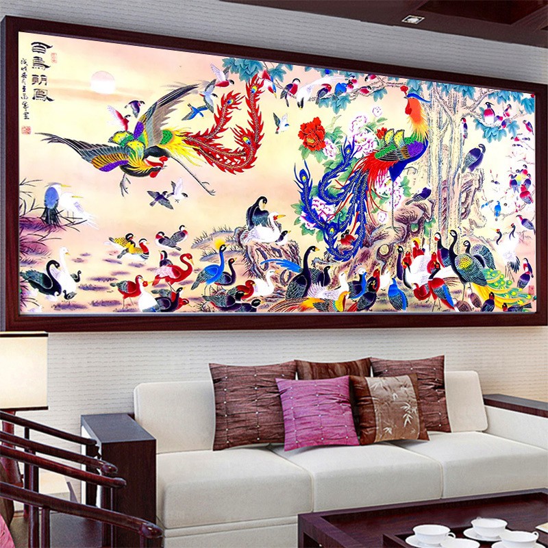 DIY Diamond Painting Full Seratus Burung dan burung phoenix 120x50cm D666