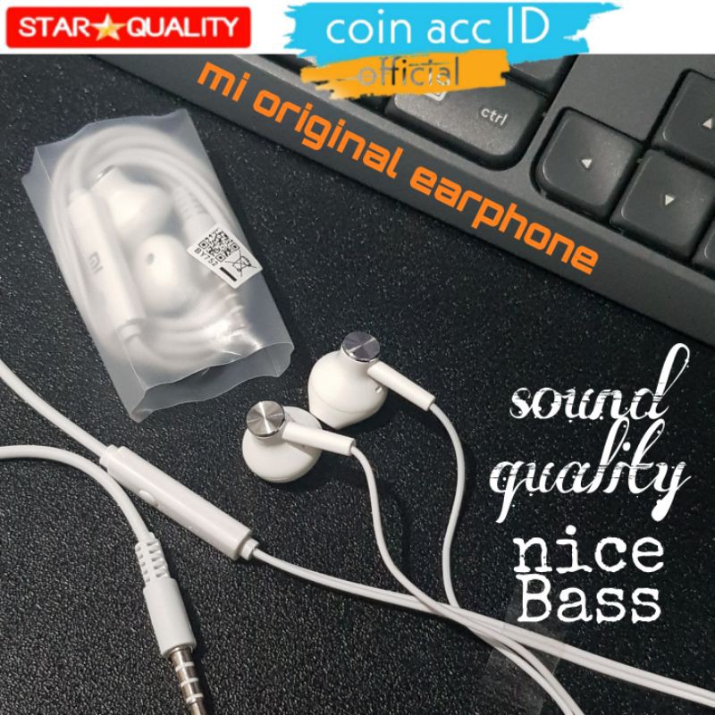 headset/earphone original stereo + bass XIAOMI for redmi Note 9/10 pro/8 pro/7/5A/4X/6A/xiomi 8A pro