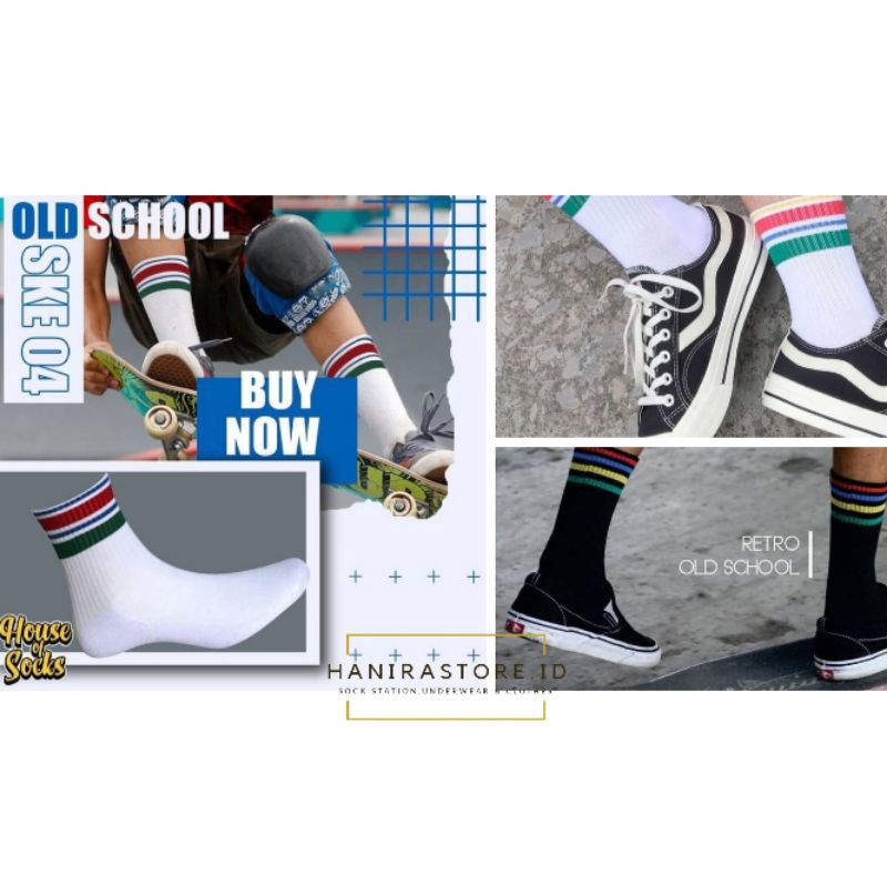 Marel Sock - Koas Kaki Retro Old School - kaos kaki Casual Dan Sport