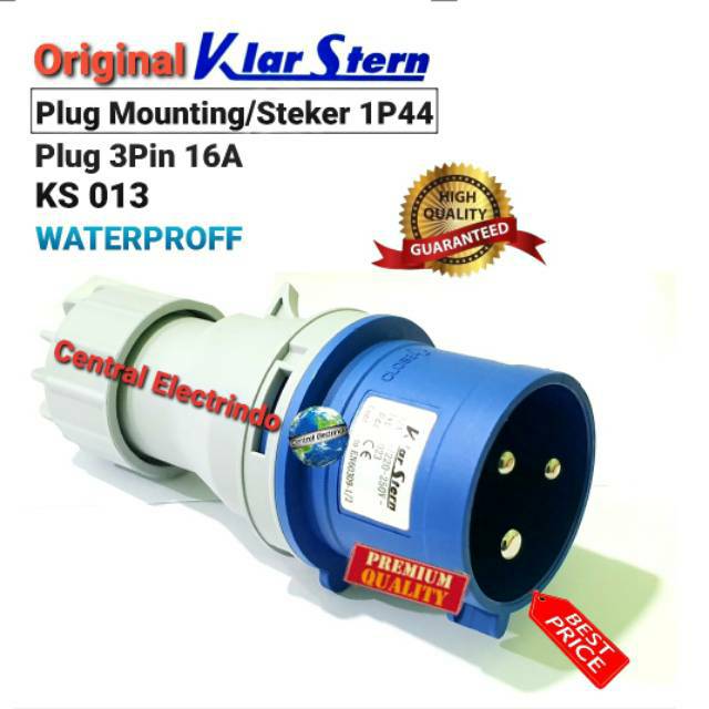 Plug Mounting/Male Steker 3Pin 16A (KS 013) KlarStern High Quality.