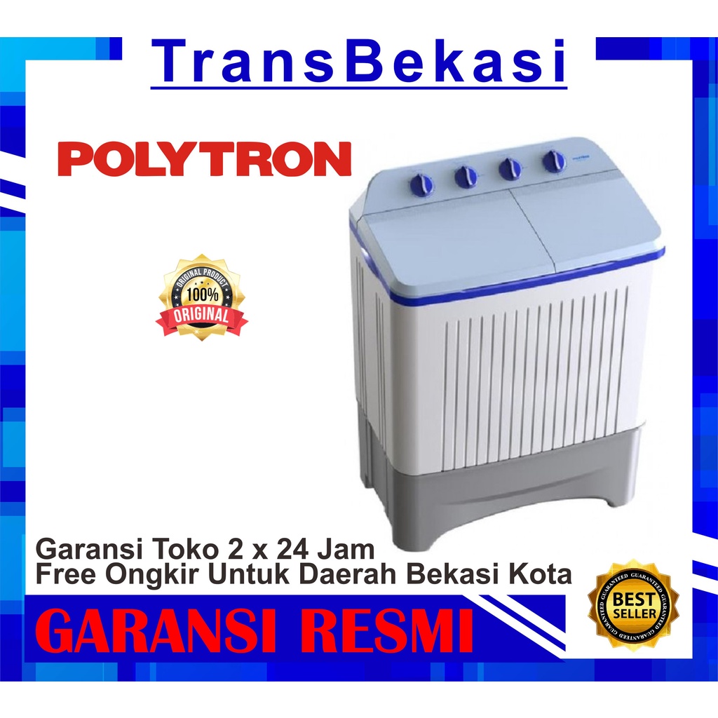 MESIN CUCI POLYTRON PWM 7366 / MESIN CUCI 2 TABUNG 7KG POLYTRON