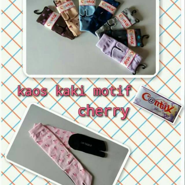  Kaos  kaki  merk cantik  motif  cherry Shopee Indonesia