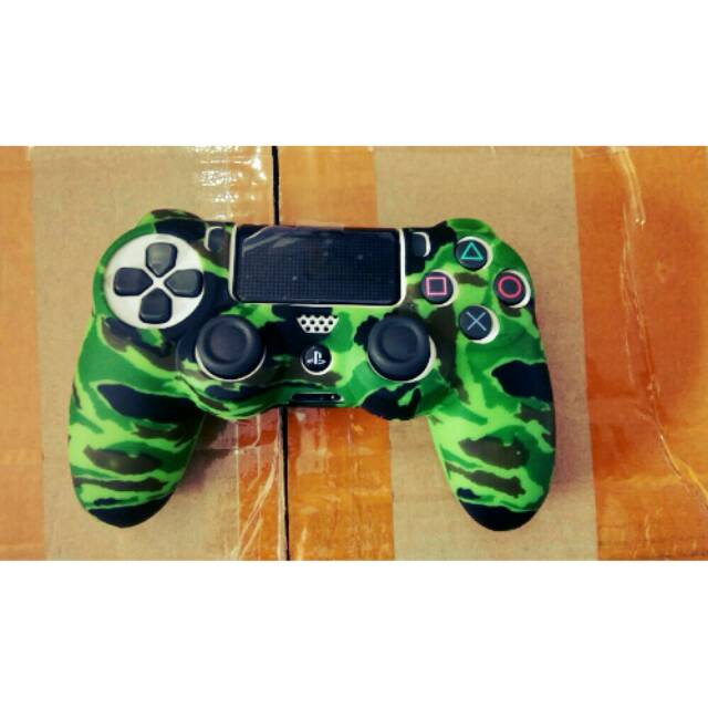 silicone atau kondom.stik ps4 army hijau