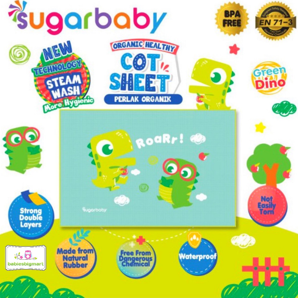 Sugar Baby Organic Healthy Cot Sheet Perlak Organik Sugarbaby RBC