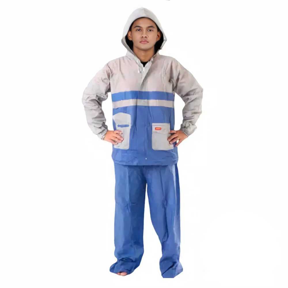 Jas Hujan Pria / Jas Hujan Jaket Celana / Jas Hujan Setelan - Abu-Abu