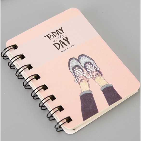 

NOTE BOOK BUKU TULIS MINI SPIRAL BERGARIS MOTIF TODAY IS THE DAY