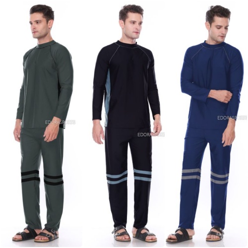 Edora Sportswear Setelan Renang Pria - Baju Renang Pria Lengan Panjang - Baju Diving Pria - Baju Pan
