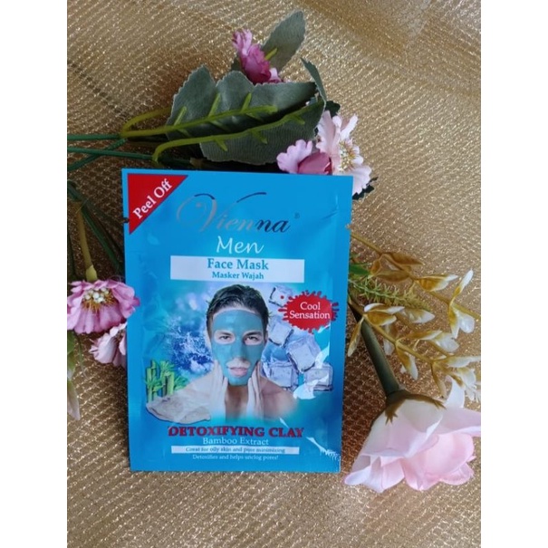 ☀️cahaya acc☀️VIENNA MEN MASKER WAJAH DETOXIFING CLAY