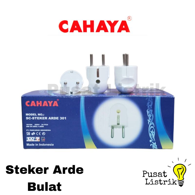 Steker Arde Cahaya Steker Arde Bulat Putih Kepala Colokan Bulat Cahaya