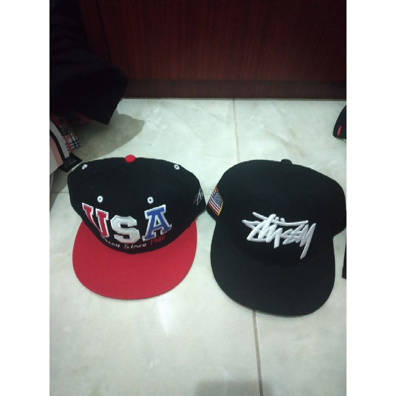 Topi Snapback Import Cowok Cewek Motif Stussy