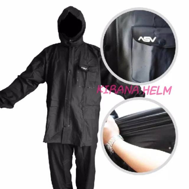 Jas Hujan Jaket Celana ASV Karet PVC
