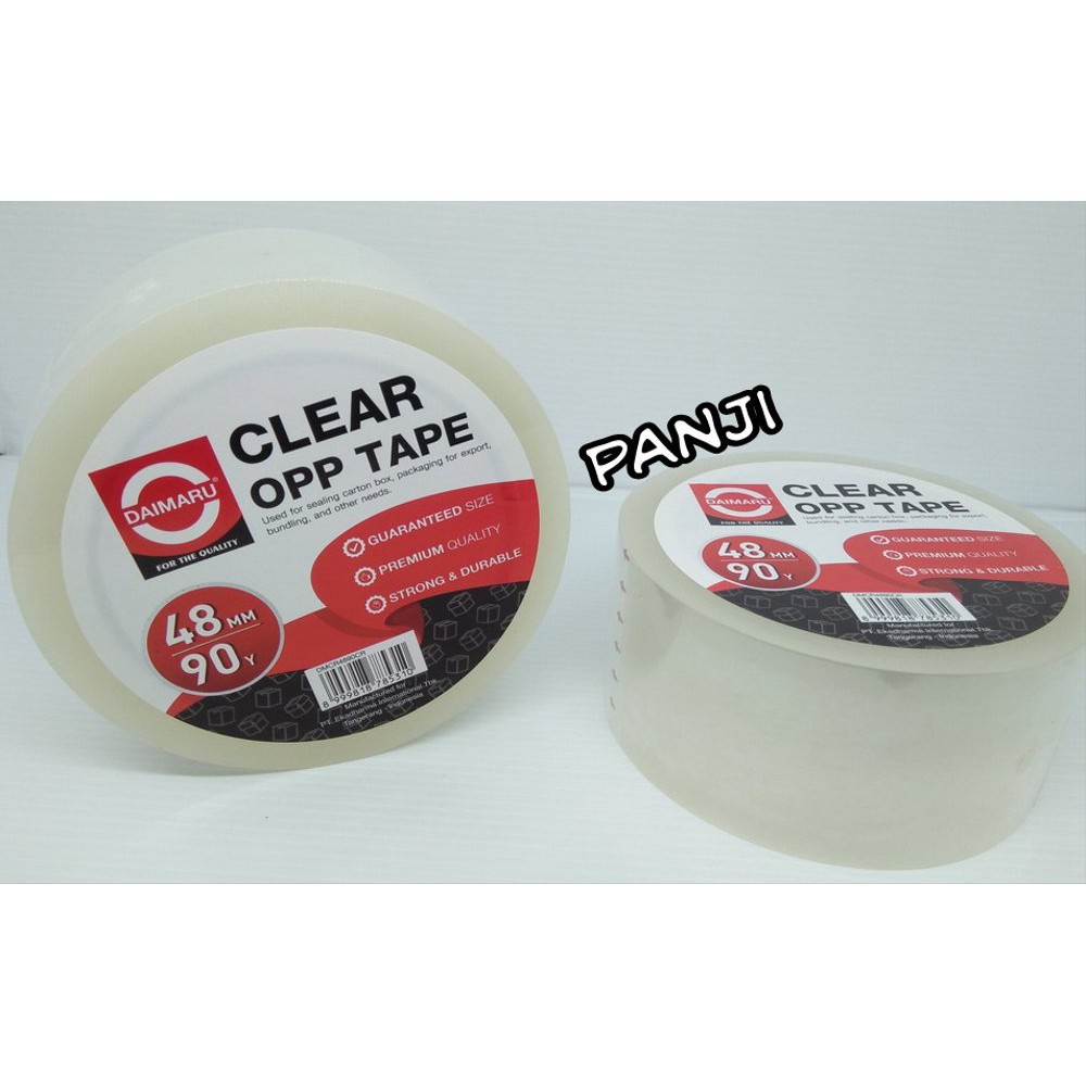 

Unik Lakban DAIMARU CLEAR OPP TAPE SINGLE PACK 48MM x 90Yard 2 inch bening Terlaris