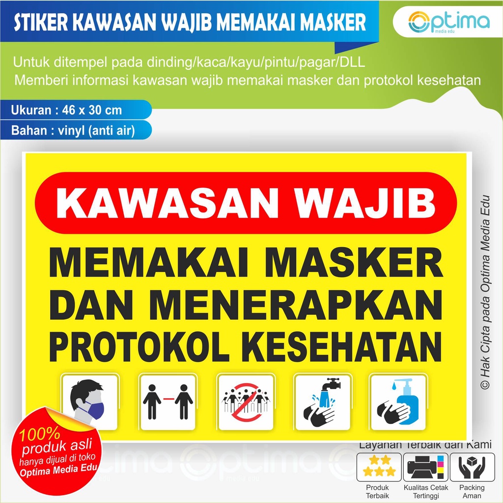 

STIKER KAWASAN WAJIB MEMAKAI MASKER DAN PROKES
