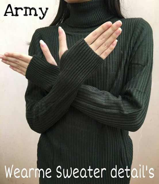 Wearme Sweater Rajut / Basic Sweater / Sweater Rajut Wanita / Turtleneck Roundhand Sweater