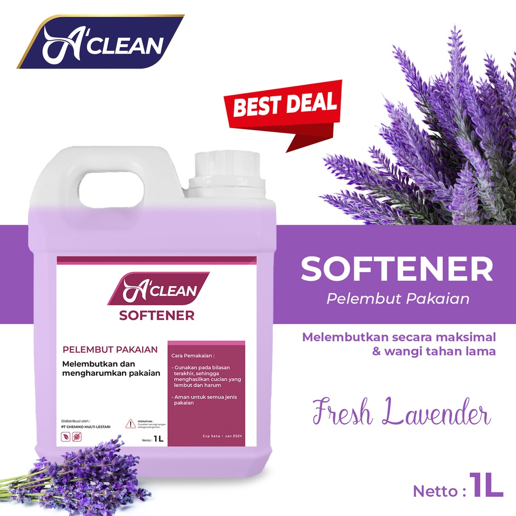 Softener / Pelembut dan Pewangi Pakaian / Penghilang Noda 1000 ml Amorens / Antibacterial [1 Liter]