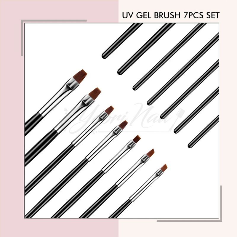 Uv gel brush 7pcs kuas gepeng nail art kuas uv gel 3D extension kuku