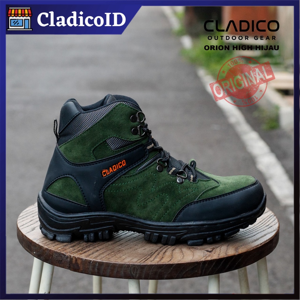 CLADICO Safety Orion Boot Tinggi Sefty Ujung Besi Sepatu Pria High Quality Premium Sol Karet Mentah Anti Slip tidak Licin Kerja Lapangan Proyek Haiking Mendaki Gunung Outdoor