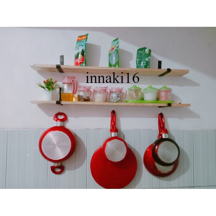 Ambalan Kayu Jati/ Kayu Pinus/Rak Dapur/Rak Bunga/Rak Gantung Tempel