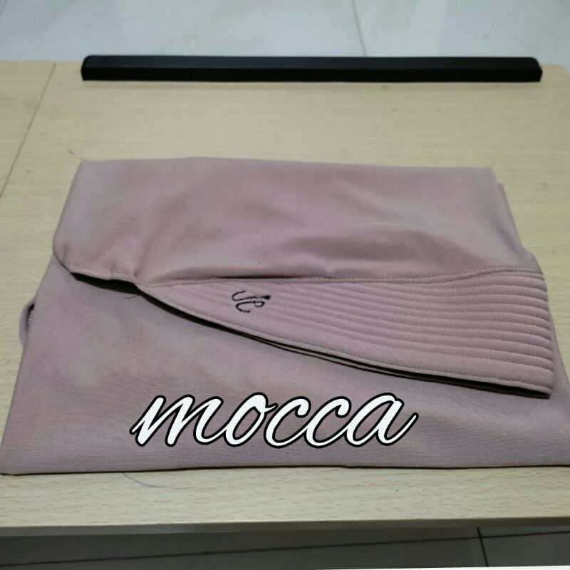 JILBAB INSTAN BERGO JERSI REMPEL OVERDECK-Moka