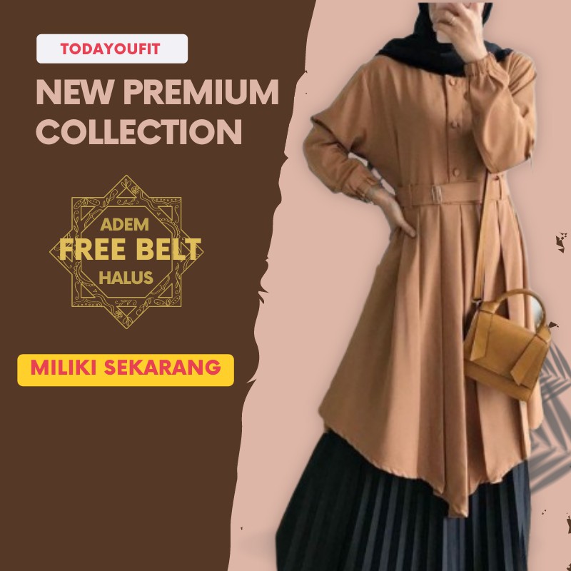 Atasan Tunik Wanita Remaja Wanita muslim Kekinian Terbaru 2021