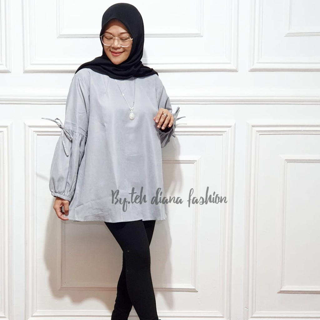 Atasan Wanita Jumbo 3L - Baju Atasan Wanita Terbaru - Blouse Wanita Jumbo 3L Ussy Korduroy Ld 118 Cm-3