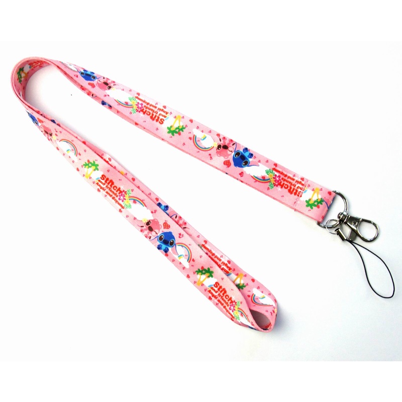 Tali Lanyard Gantung Leher Holder Kartu ID / Kunci / Handphone Desain Stitch 11 Gaya