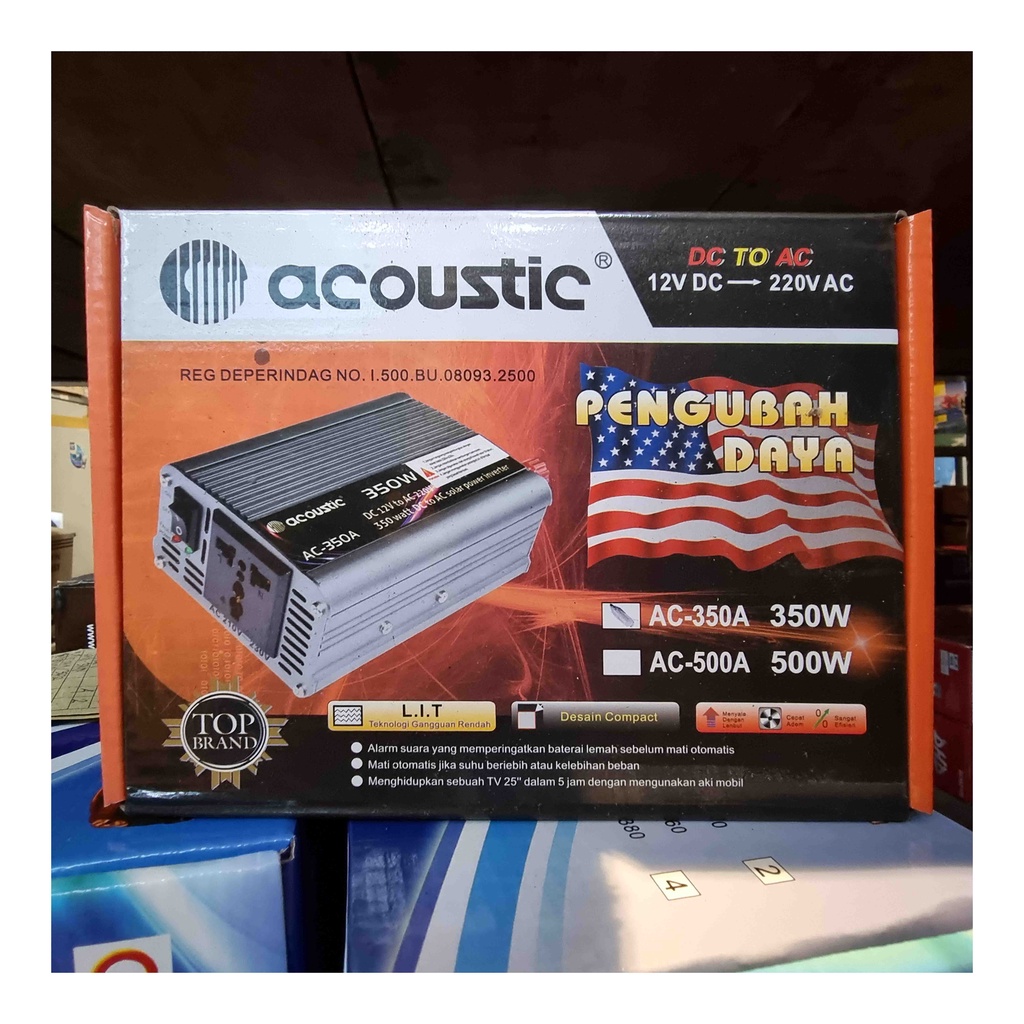 Acoustic Inverter Mobil DC 12V to 220V 350 Watt