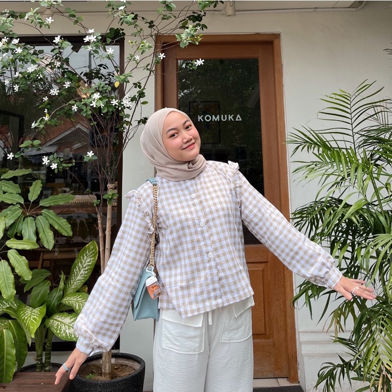 Gingham Shirt by Boonaa | Kemeja Tartan | Tartan Shirt | Kemeja Tartan Perempuan | Kemeja Tartan Wanita