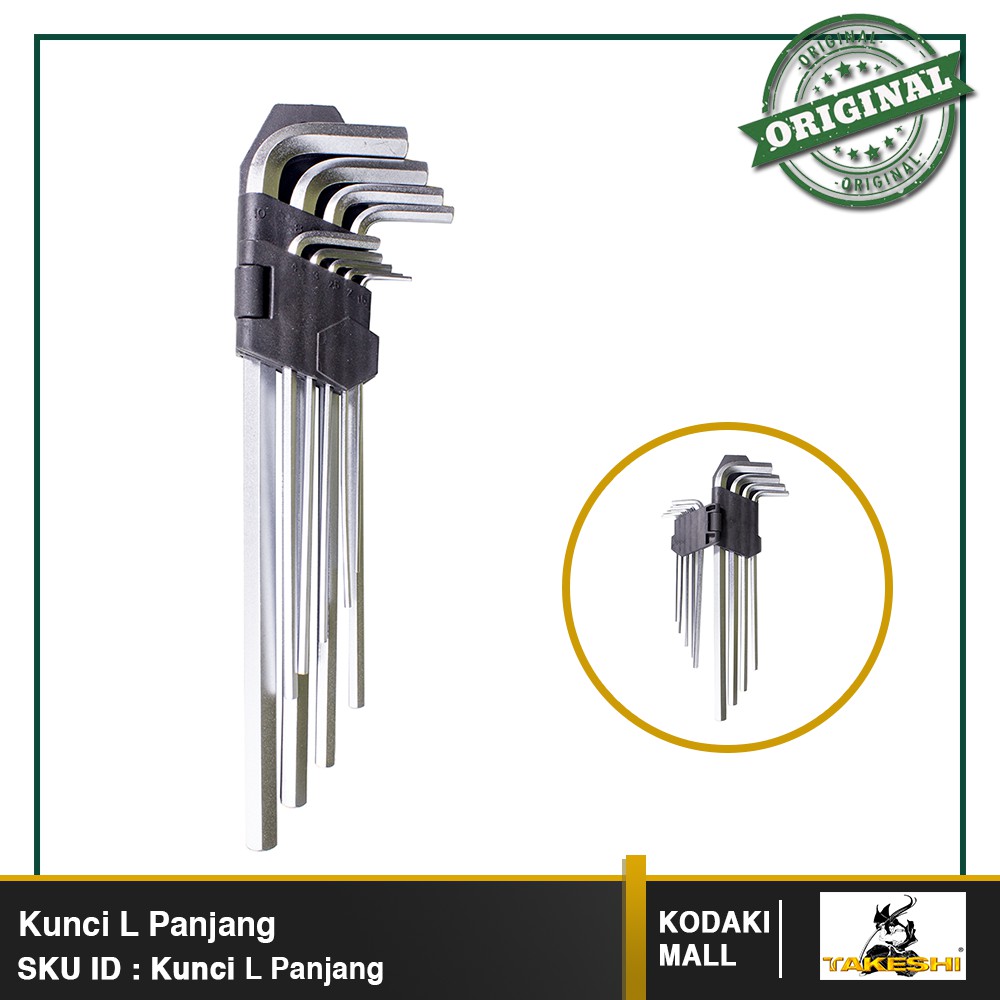 KTMSTORE kunci L Set Panjang Kombinasi Extra Long Set 9 Pc TAKESHI