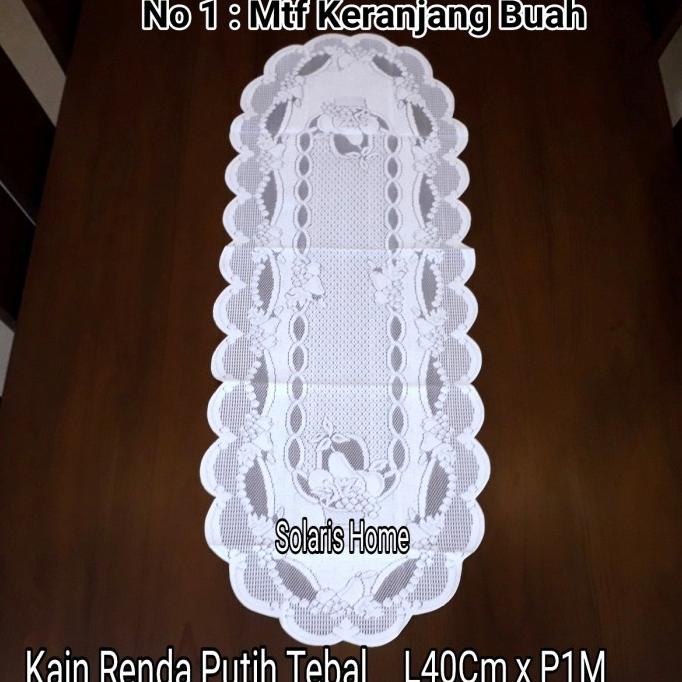 siap kirim] Taplak Kain Renda Oval Putih Meja Tamu Sofa,Kain Renda Tebal