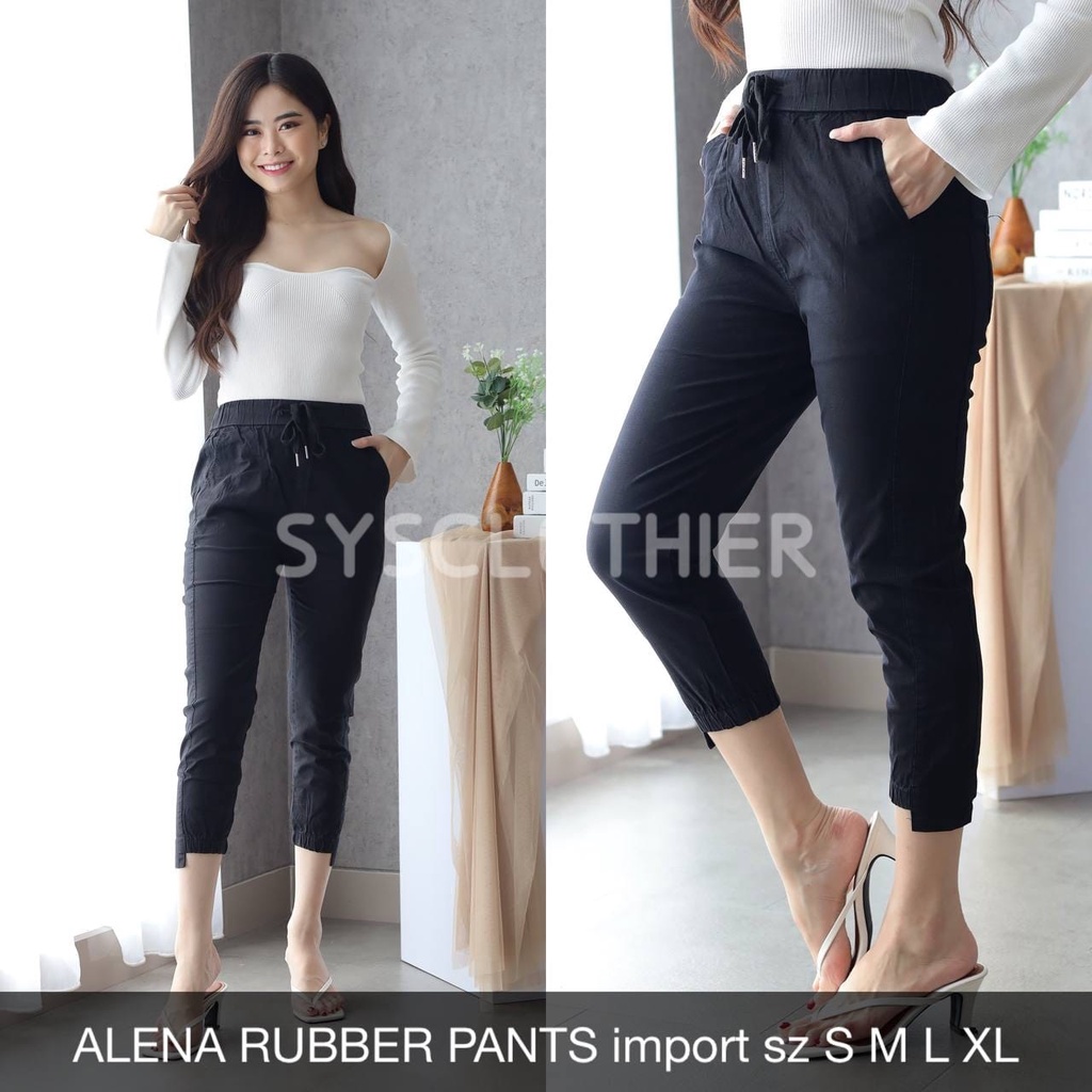 CELANA JEANS WANITA ALENA RUBBER PANTS