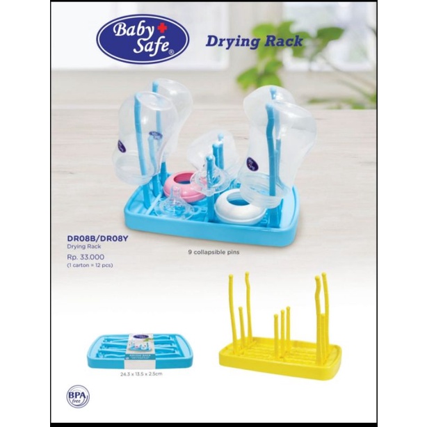 Drying Rack Rak Pengering Botol Susu Bayi Babysafe Baby Safe Original