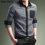 [Hem 2Tone Varian Warna OT] Pakaian Pria Kemeja Slim Fit Varian Warna