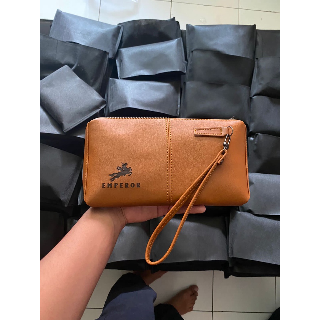 Handbag Tas Tangan Pria Wanita Kulit SSCO Clutch V2 Exoticsm Tan