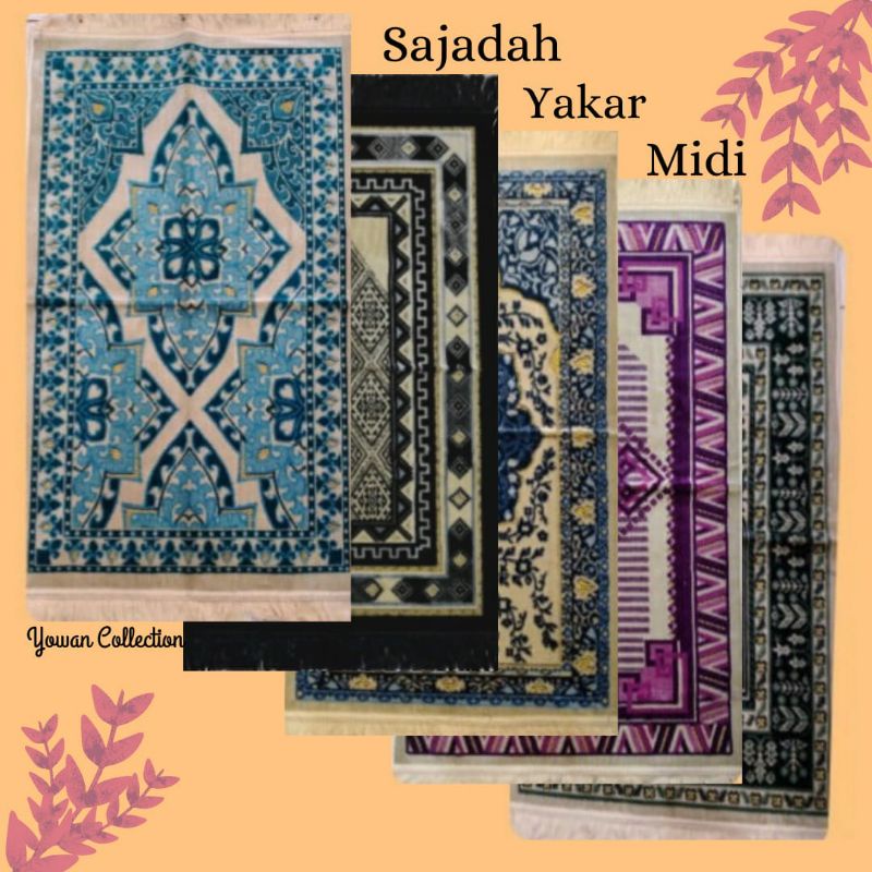 Sajadah Yakar Midi Original Bulu Tebal/Sajadah Bludru/Sajadah Turki Rumbai