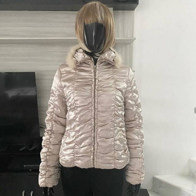 Jaket Bulu Angsa Glowing Kerah Bulu