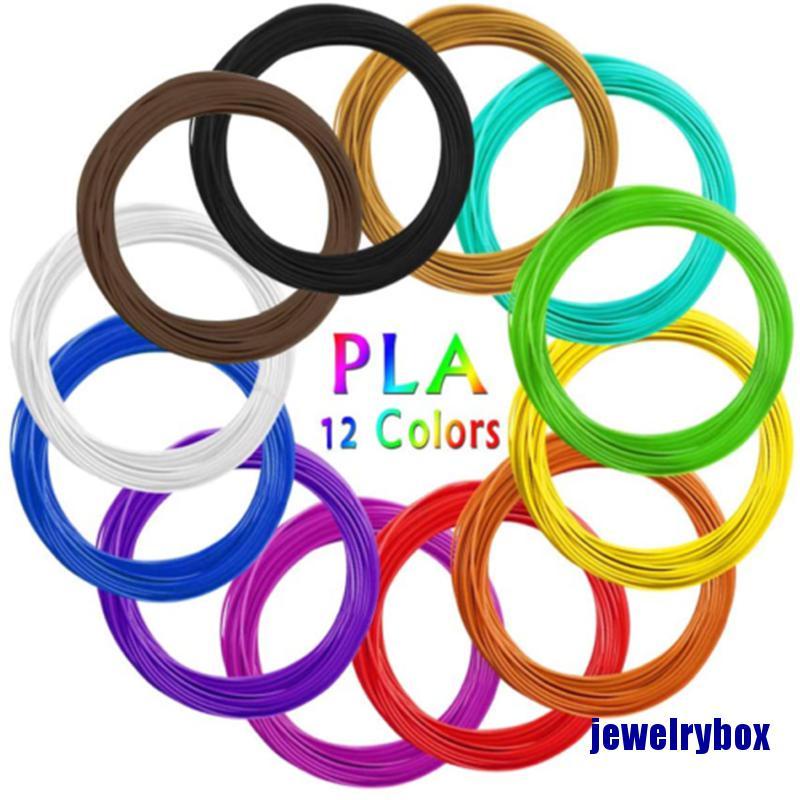 (Jewelrybox) Filamen Pena Printer 3d 12 Warna 1.75mm 3m Per Color