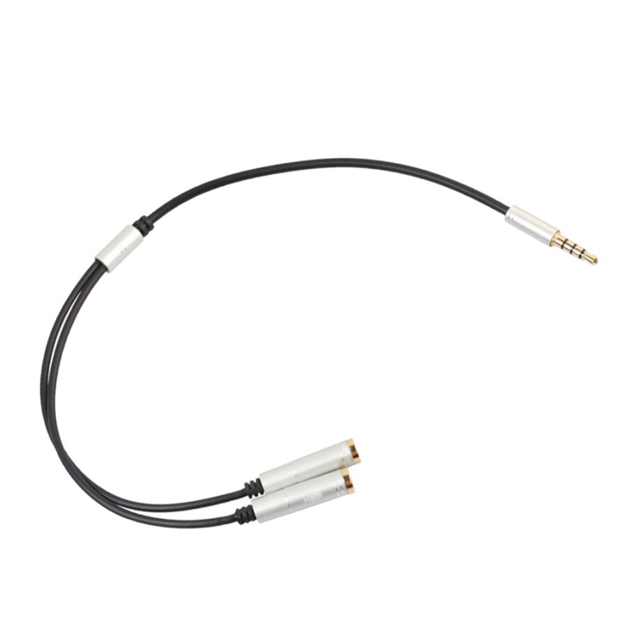 Kabel Audio Splitter 3.5mm 30CM Male To Dual Female Headphone Mic