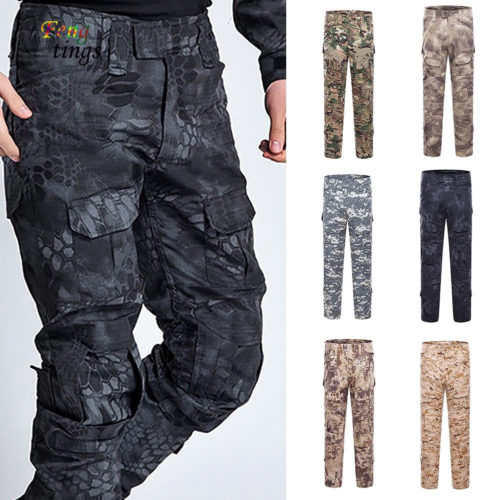  Celana  Panjang Army Tactical  Militer Motif Camo untuk Pria 