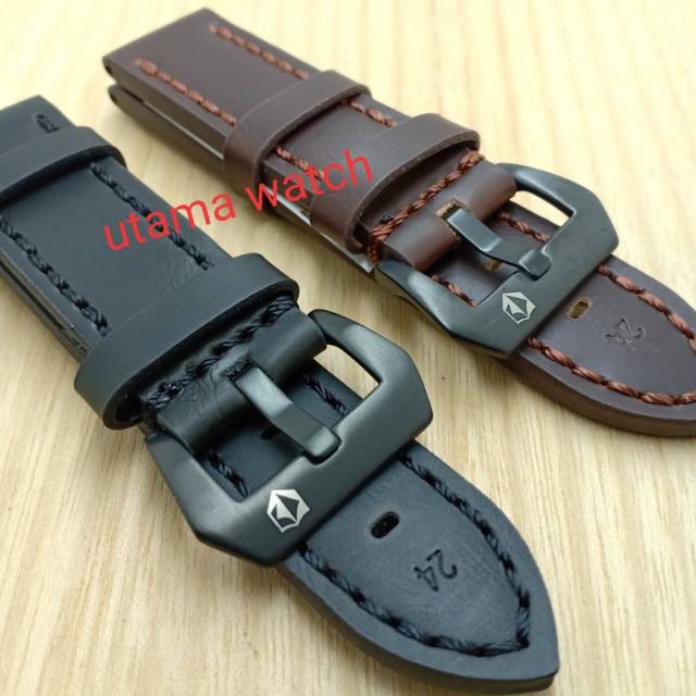 STRAP TALI JAM TANGAN EXPEDITION KULIT HITAM COKLAT 24 MM