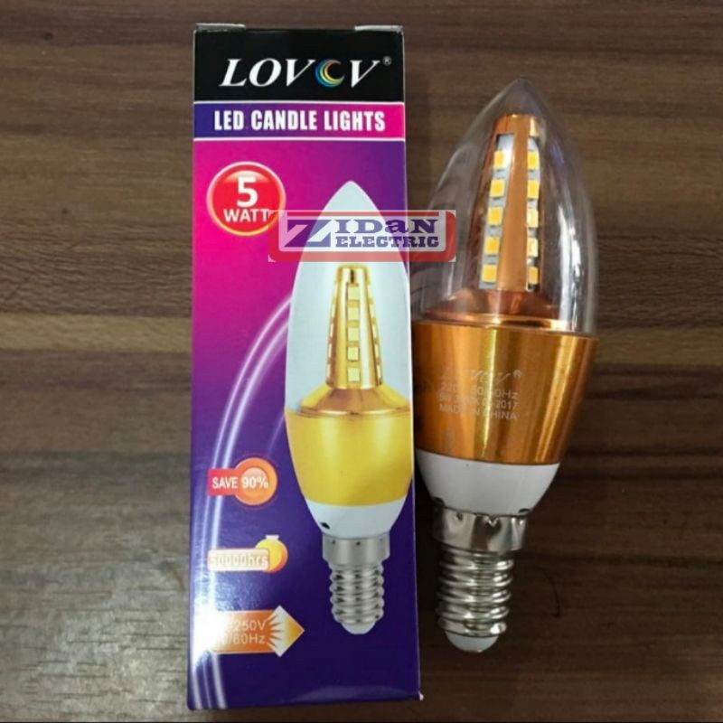 Lampu Candle Led E14 E27 5w / Lampu Hias Led Candle E14 E27 5w Lovov