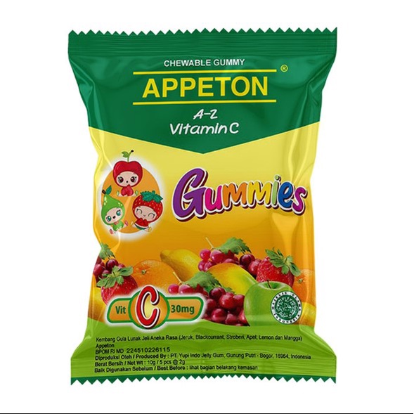 APPETON Gummies Gummy (Passtilles) Sachet - Vitamin Anak