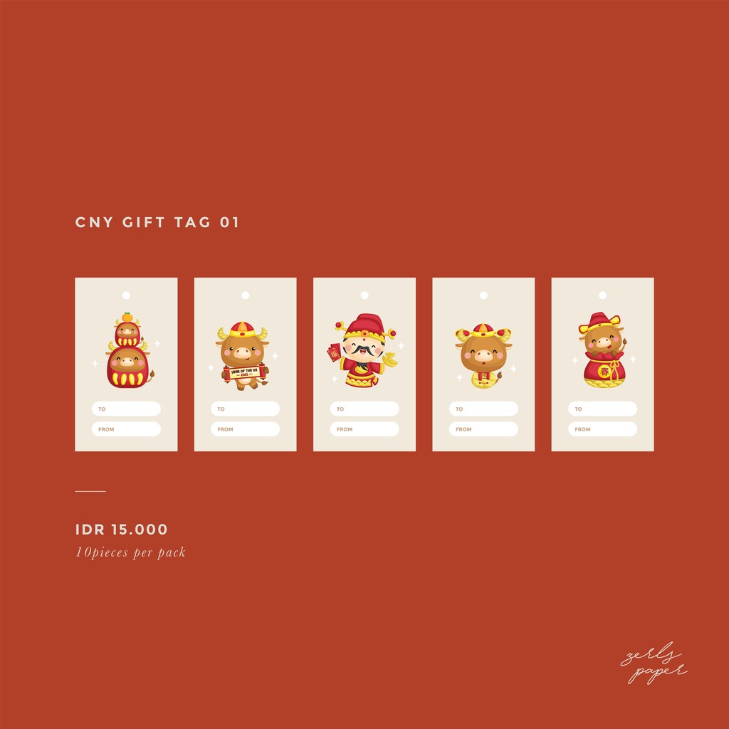 

ZERLS CNY Gift Tag | Tag Hampers Hadiah Imlek | Chinese New Year